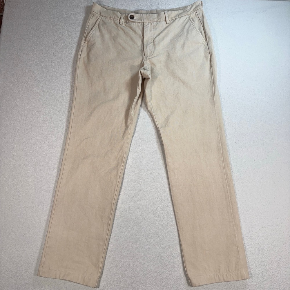 Spier & Mackay Premium Cotton Chino Pants Mens 36x32 Cream Contemporary Straight